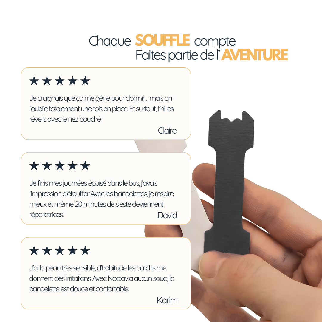 Bandelette Nasale Noctavia – Respirez mieux, dormez mieux